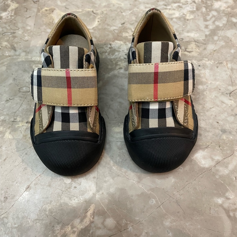 Burberry Tan and Black Dress Shoes with Classic Check Pattern